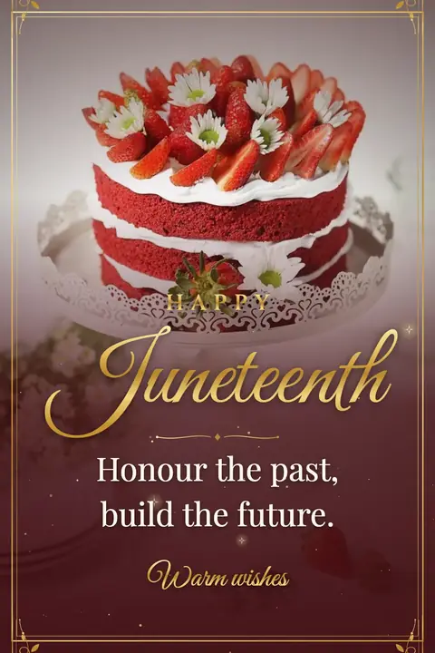 Juneteenth wishes image: Honour the past, build the future.