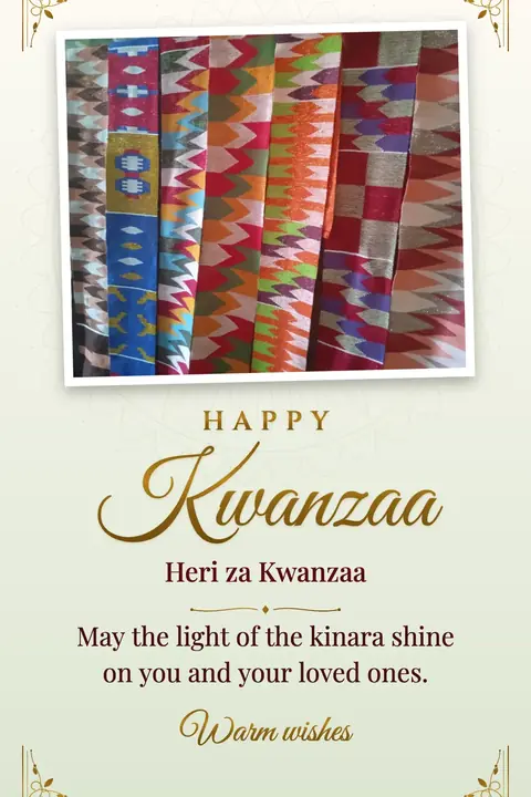 Kwanzaa wishes image: May the light of the kinara shine on you and your loved ones.