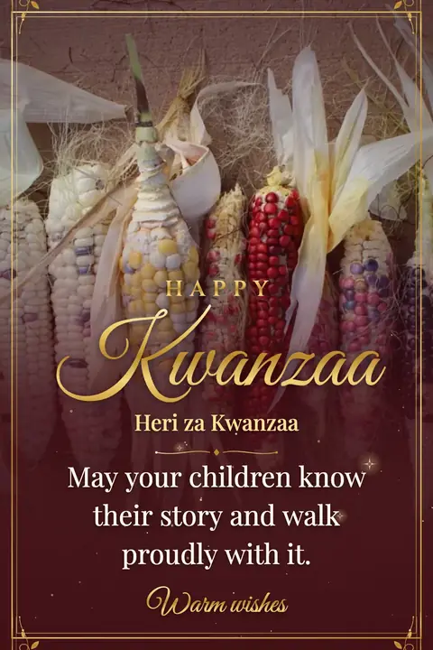 Kwanzaa wishes image: May your children know their story and walk proudly with it.