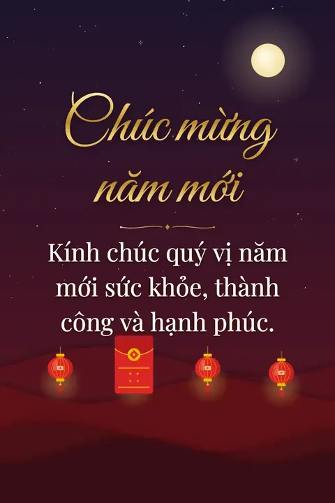 Lunar New Year wishes image: Kính chúc quý vị năm mới sức khỏe, thành công và hạnh phúc.
