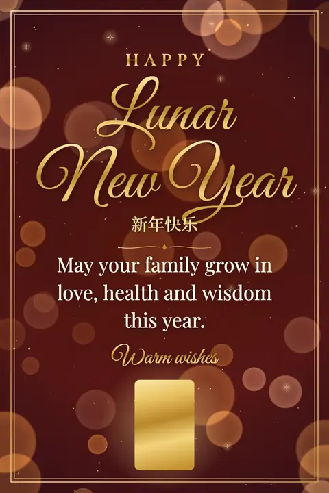 Lunar New Year wishes image: May your family grow in love, health and wisdom this year.