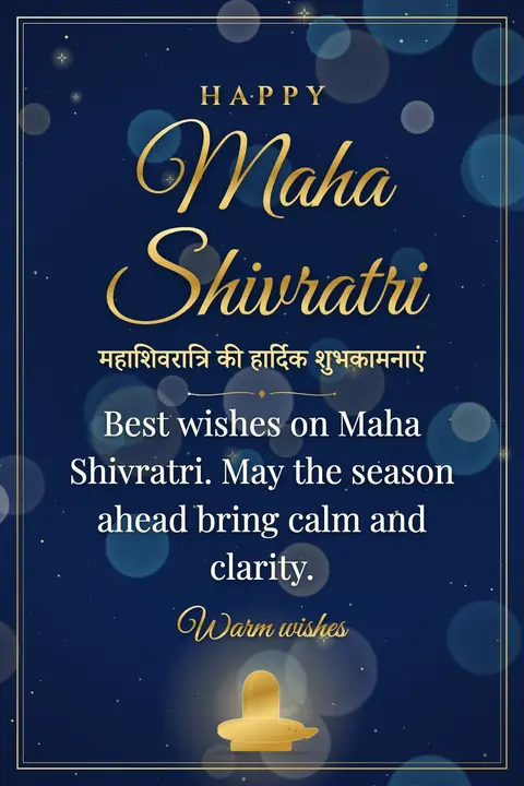 Maha Shivratri wishes image: Best wishes on Maha Shivratri. May the season ahead bring calm and clarity.