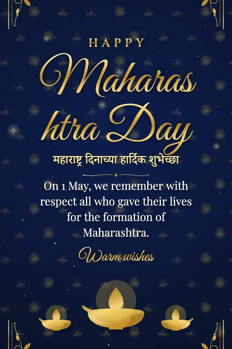 Maharashtra Day wishes image: On 1 May, we remember with respect all who gave their lives for the formation of Maharashtra.