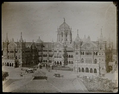 Old photograph of the Victoria Terminus railway station