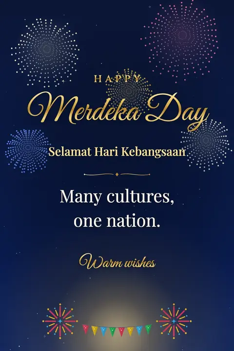 Malaysia National Day (Merdeka) wishes image: Many cultures, one nation.