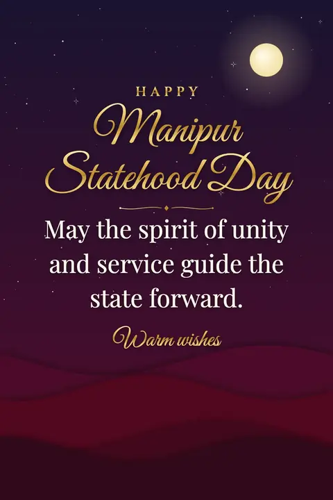 Manipur Statehood Day wishes image: May the spirit of unity and service guide the state forward.