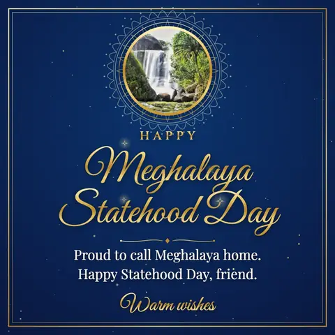 Meghalaya Statehood Day wishes image: Proud to call Meghalaya home. Happy Statehood Day, friend.