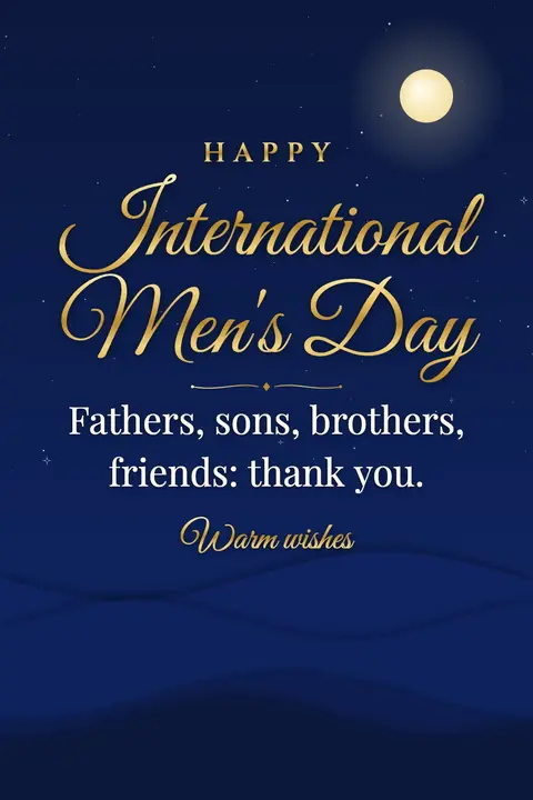 International Men's Day wishes image: Fathers, sons, brothers, friends: thank you.
