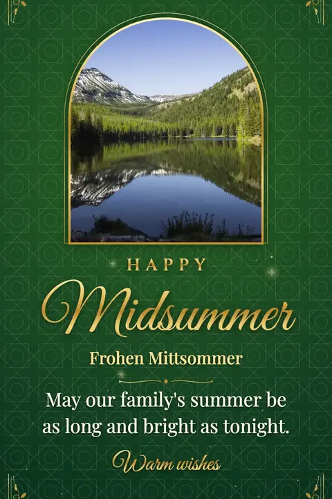 Midsummer wishes image: May our family's summer be as long and bright as tonight.