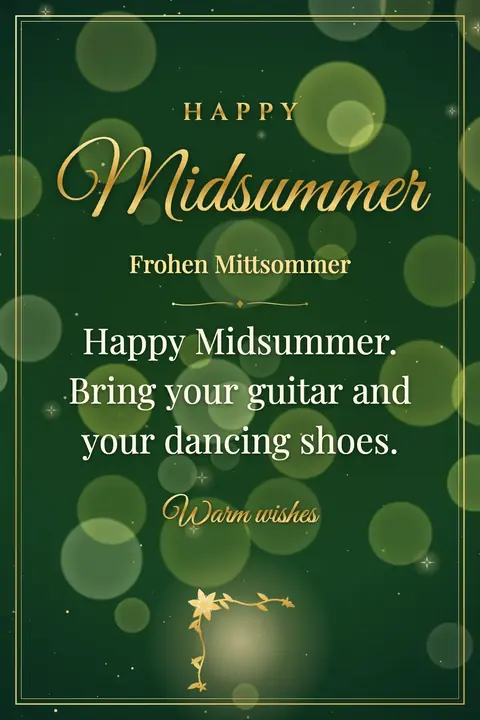Midsummer wishes image: Happy Midsummer. Bring your guitar and your dancing shoes.