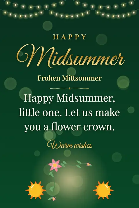 Midsummer wishes image: Happy Midsummer, little one. Let us make you a flower crown.
