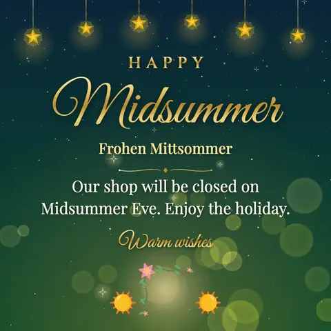 Midsummer wishes image: Our shop will be closed on Midsummer Eve. Enjoy the holiday.