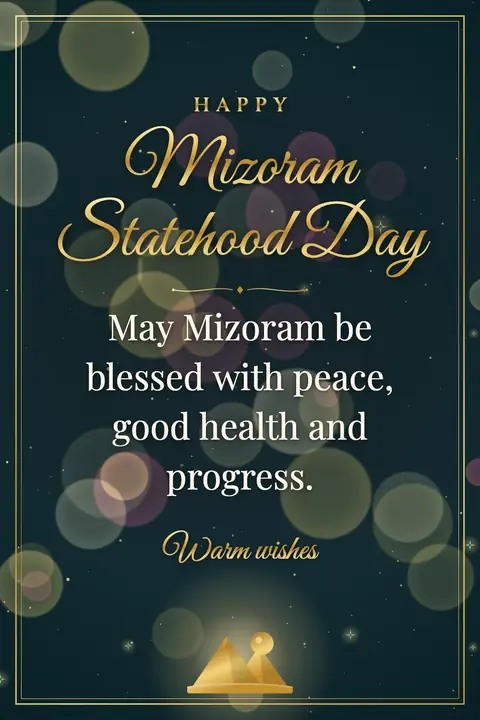Mizoram Statehood Day wishes image: May Mizoram be blessed with peace, good health and progress.