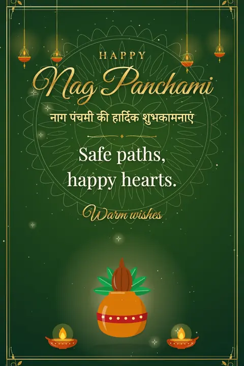 Nag Panchami wishes image: Safe paths, happy hearts.
