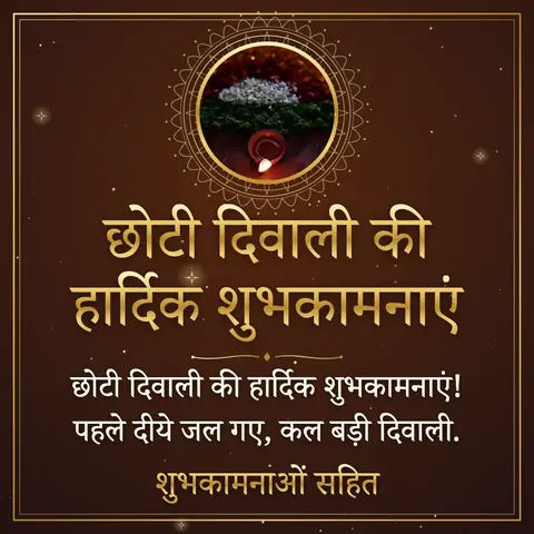 Naraka Chaturdashi wishes image: छोटी दिवाली की हार्दिक शुभकामनाएं! पहले दीये जल गए, कल बड़ी दिवाली.