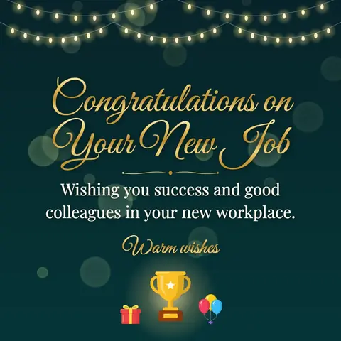 New Job wishes image: Wishing you success and good colleagues in your new workplace.
