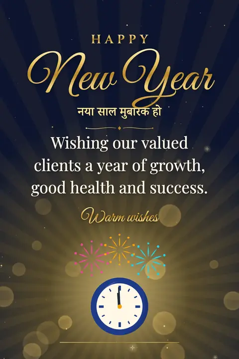 New Year wishes image: Wishing our valued clients a year of growth, good health and success.