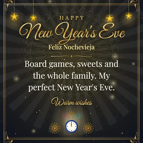 New Year's Eve wishes image: Board games, sweets and the whole family. My perfect New Year's Eve.