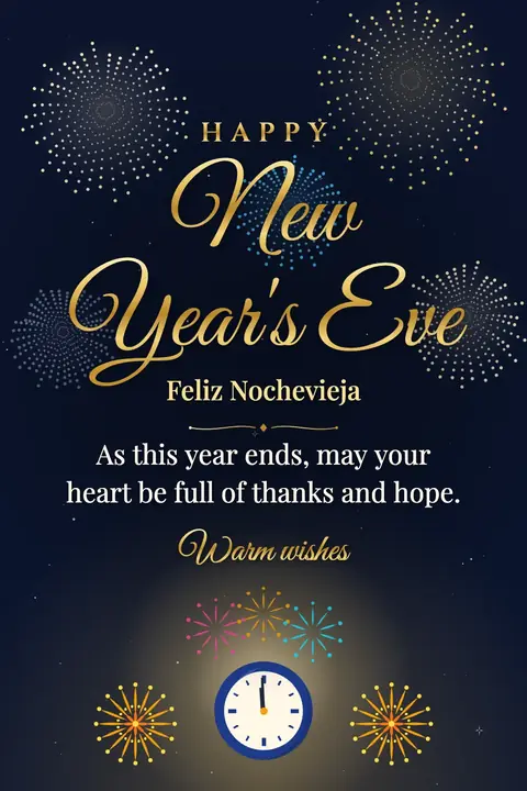 New Year's Eve wishes image: As this year ends, may your heart be full of thanks and hope.