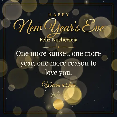 New Year's Eve wishes image: One more sunset, one more year, one more reason to love you.