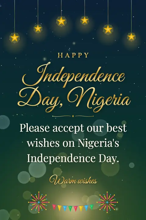 Nigeria Independence Day wishes image: Please accept our best wishes on Nigeria's Independence Day.