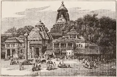 Old engraving of the Jagannath Temple and its towers