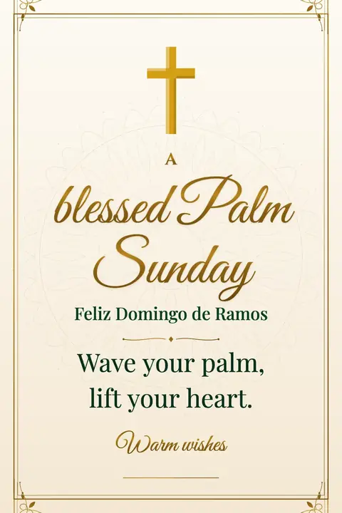 Palm Sunday wishes image: Wave your palm, lift your heart.