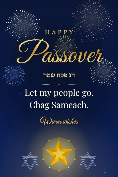 Passover wishes image: Let my people go. Chag Sameach.