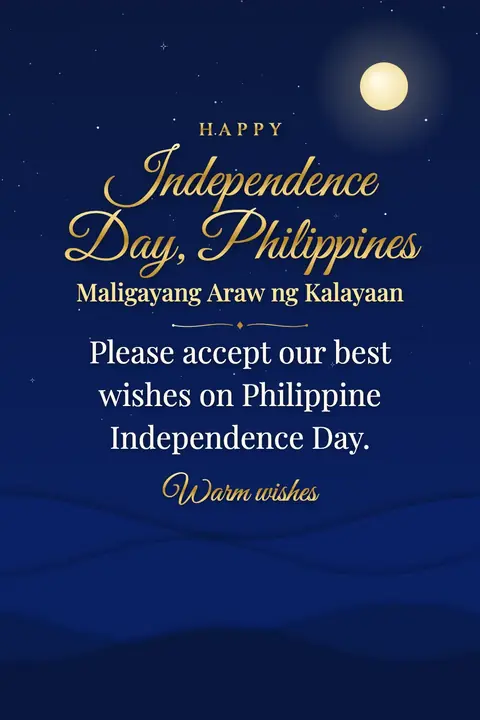 Philippine Independence Day wishes image: Please accept our best wishes on Philippine Independence Day.