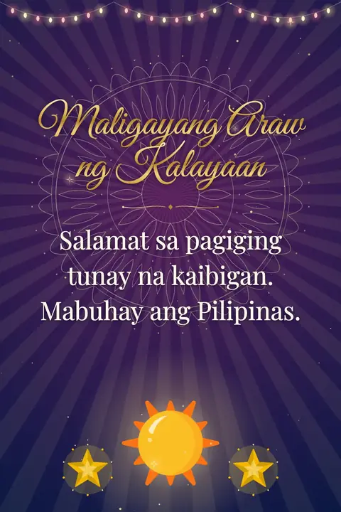 Philippine Independence Day wishes image: Salamat sa pagiging tunay na kaibigan. Mabuhay ang Pilipinas.
