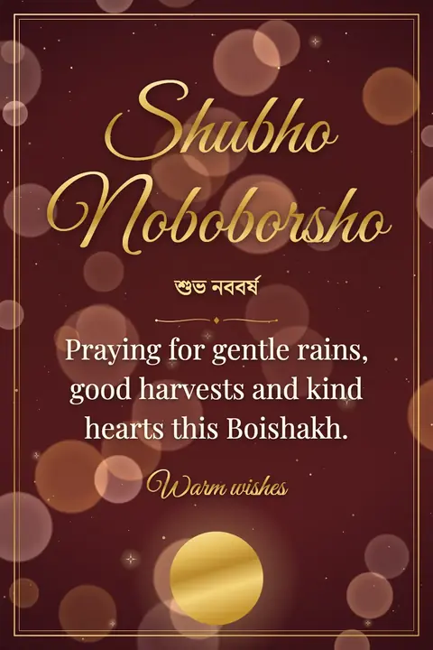 Pohela Boishakh wishes image: Praying for gentle rains, good harvests and kind hearts this Boishakh.