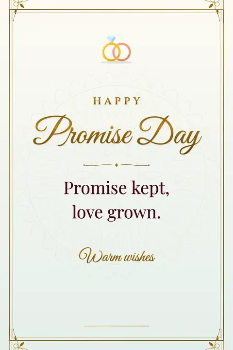 Promise Day wishes image: Promise kept, love grown.