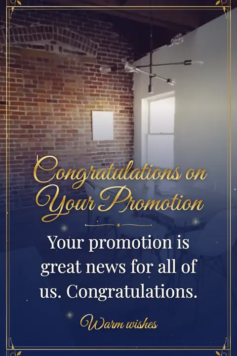 Promotion wishes image: Your promotion is great news for all of us. Congratulations.