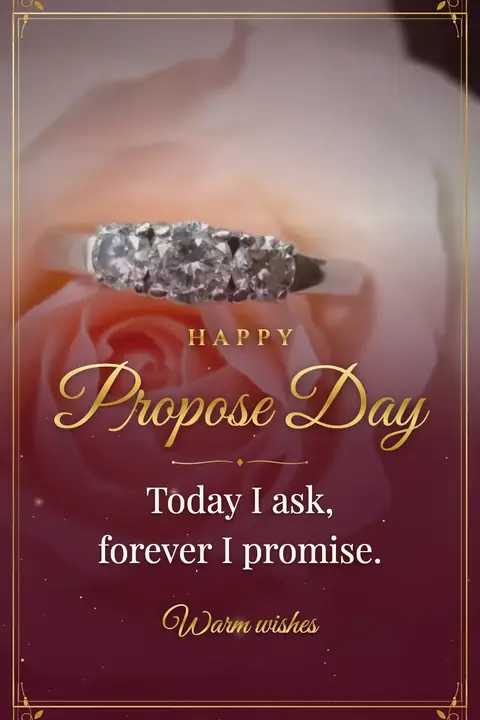 Propose Day wishes image: Today I ask, forever I promise.
