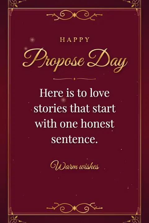 Propose Day wishes image: Here is to love stories that start with one honest sentence.