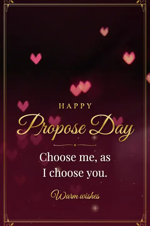 Propose Day wishes image: Choose me, as I choose you.