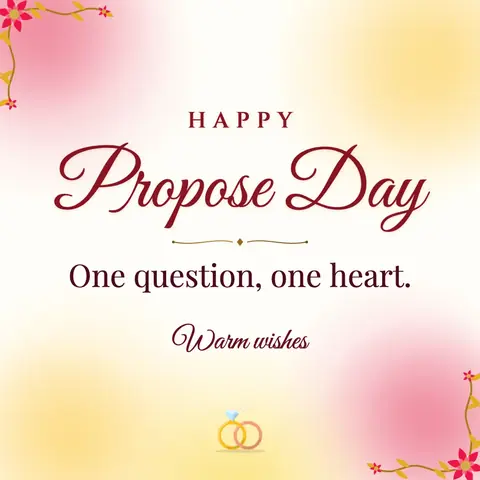Propose Day wishes image: One question, one heart.