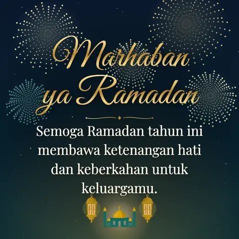 Ramadan wishes image: Semoga Ramadan tahun ini membawa ketenangan hati dan keberkahan untuk keluargamu.