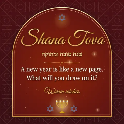 Rosh Hashanah wishes image: A new year is like a new page. What will you draw on it?