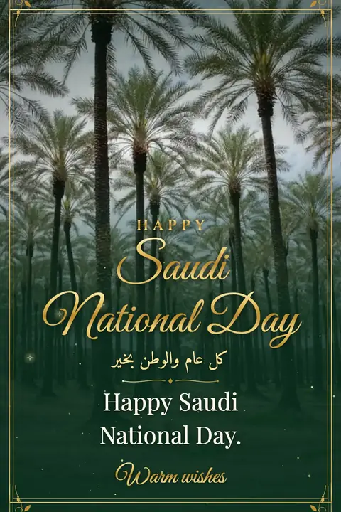 Saudi National Day wishes image: Happy Saudi National Day.