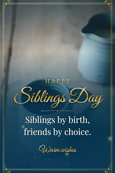 Siblings Day wishes image: Siblings by birth, friends by choice.