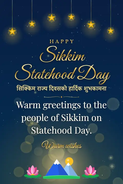 Sikkim Statehood Day wishes image: Warm greetings to the people of Sikkim on Statehood Day.
