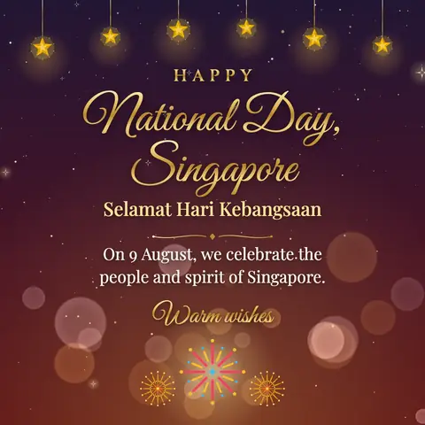 Singapore National Day wishes image: On 9 August, we celebrate the people and spirit of Singapore.