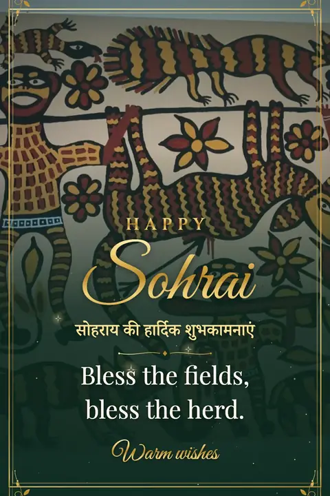 Sohrai wishes image: Bless the fields, bless the herd.