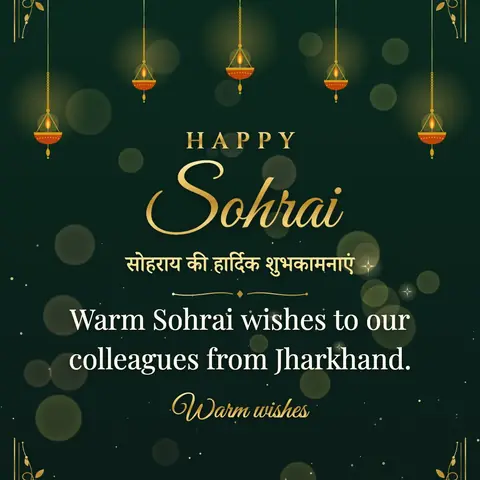 Sohrai wishes image: Warm Sohrai wishes to our colleagues from Jharkhand.