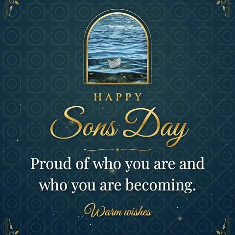 Sons Day wishes image: Proud of who you are and who you are becoming.
