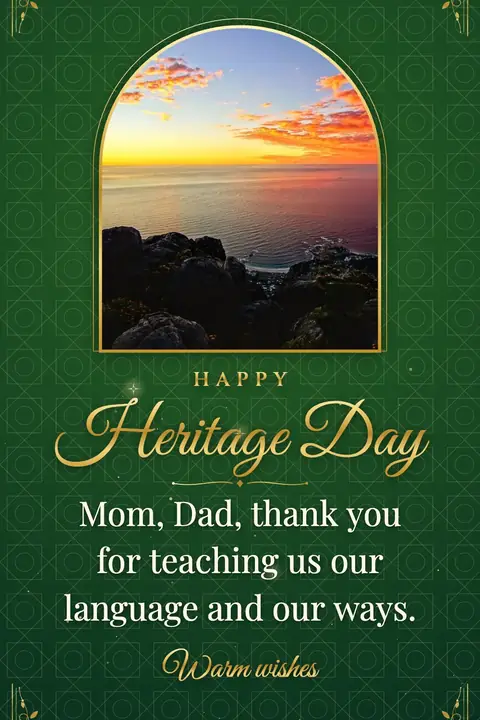 Heritage Day (South Africa) wishes image: Mom, Dad, thank you for teaching us our language and our ways.
