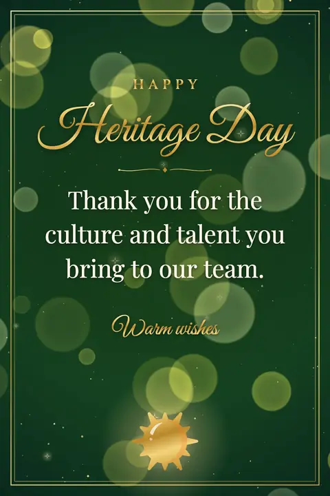 Heritage Day (South Africa) wishes image: Thank you for the culture and talent you bring to our team.