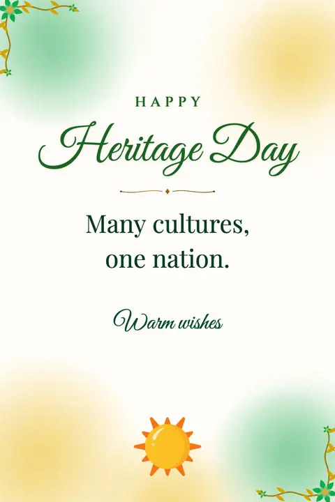 Heritage Day (South Africa) wishes image: Many cultures, one nation.