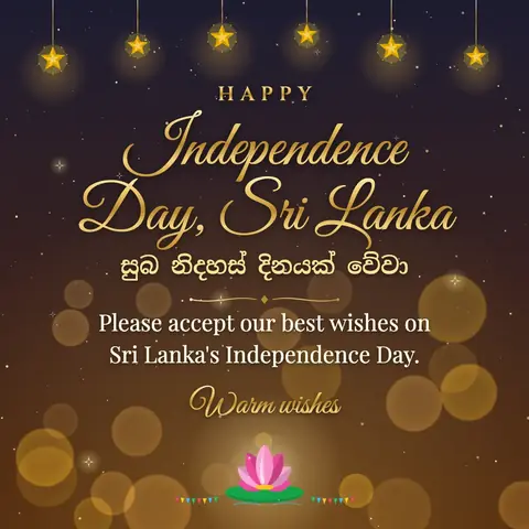 Sri Lanka Independence Day wishes image: Please accept our best wishes on Sri Lanka's Independence Day.